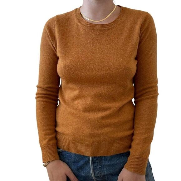 Tahari Womens Mustard Yellow 2-ply 100% Cashmere V Neck Sweater Sz M - Picture 3 of 6